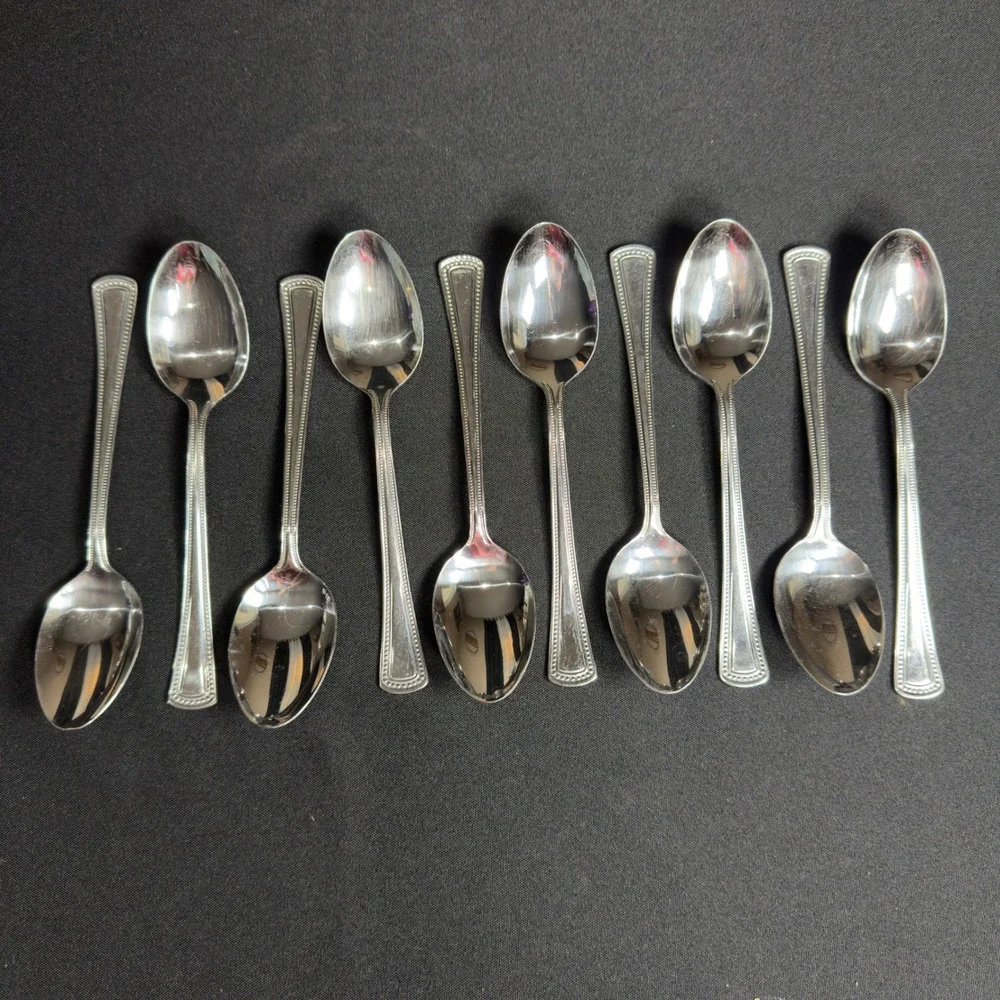 Vintage International Silver American Beaded Stainless Flatware Set 96 Piece